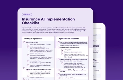 Insurance AI Implementation Checklist Insurance AI Implementation Checklist